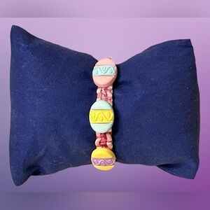 Easter Egg Bracelet; pastels; adjustable; candy alternative; basket/egg stuffer
